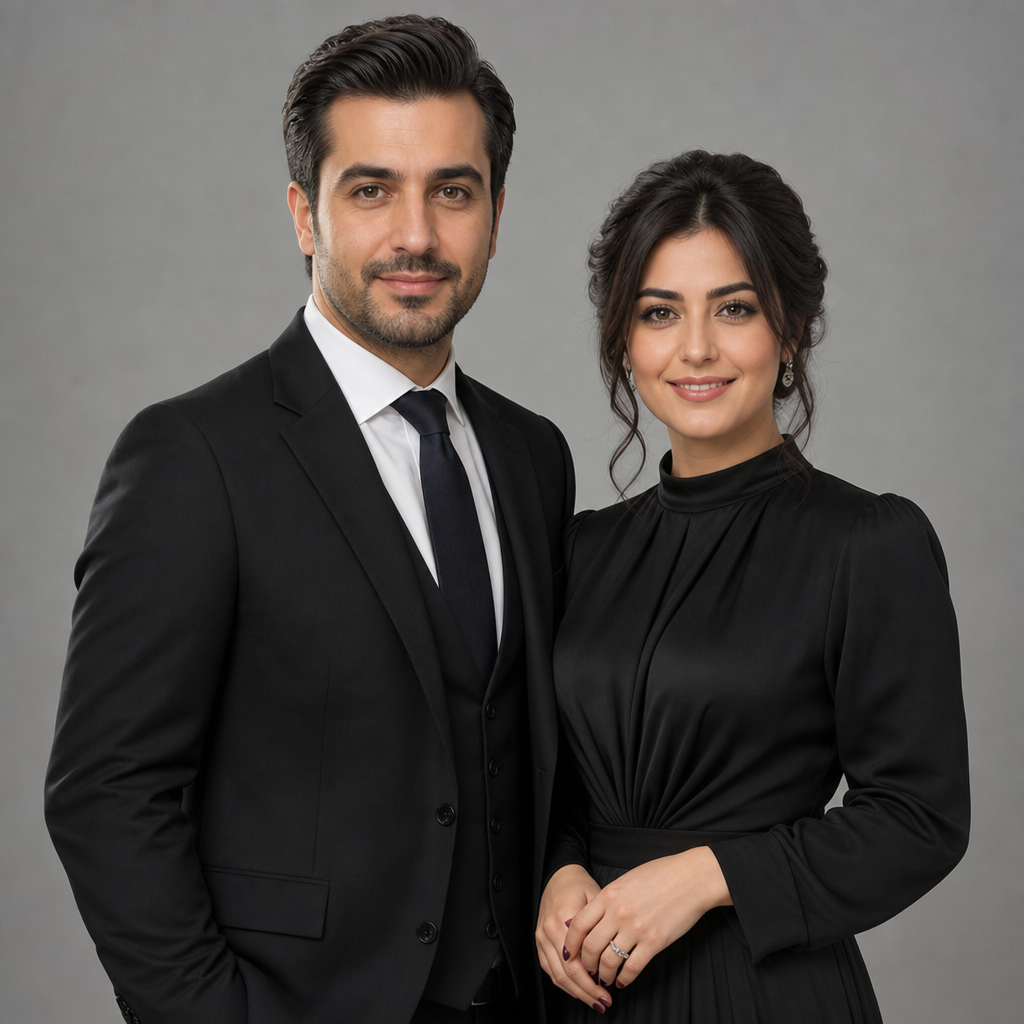 نمونه خروجی پرامپت عکس دو نفره رسمی
